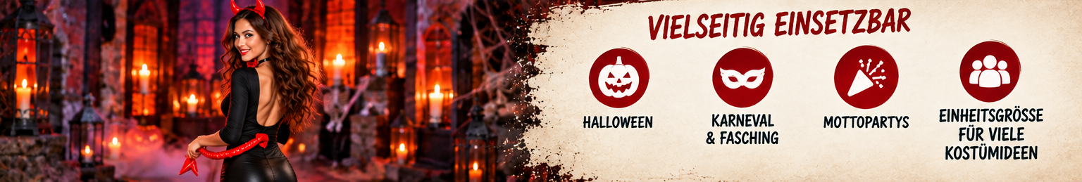 Teufels-Set als Kostümzubehör für Halloween, Fasching und Mottopartys